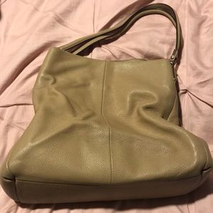 Tan Coach purse